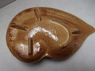 Vintage California Pottery Ashtray Cat with Kittens Stamped 4