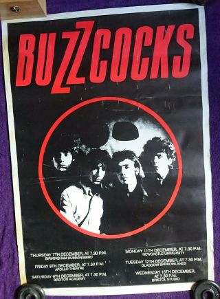 Buzzcocks,  Rare Vintage Tour Poster,  1989 Reunion Tour,  Damned,  Clash,  Pistols.