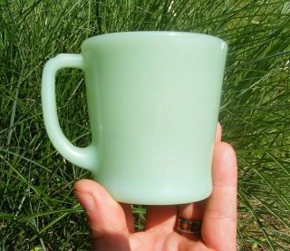 Vintage Jadite Fire King Coffee Tea Cup Mug “d” Handle Style - -