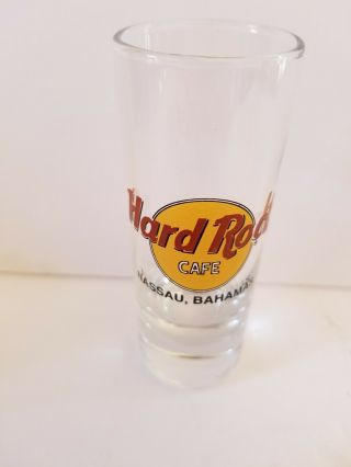 Hard Rock Cafe Nassau Bahamas 4 " Shot Glass Cordial Classic Hrc Logo Black Text