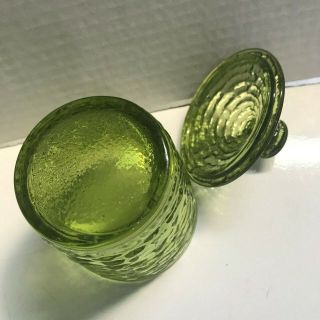Sorano Green Anchor Hocking Glass Jar Trinket Candy 5 inch Forest Avocado MCM 5