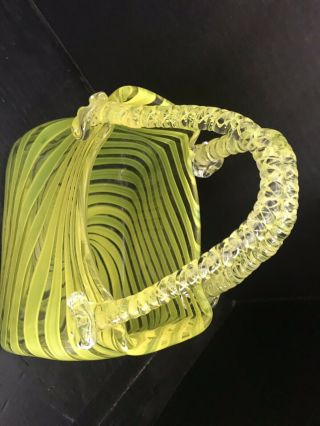 Murano Style Hand Blown Studio Art Glass Handbag - Purse.  Vase - Planter Beautifu 3