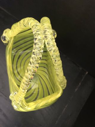 Murano Style Hand Blown Studio Art Glass Handbag - Purse.  Vase - Planter Beautifu 4