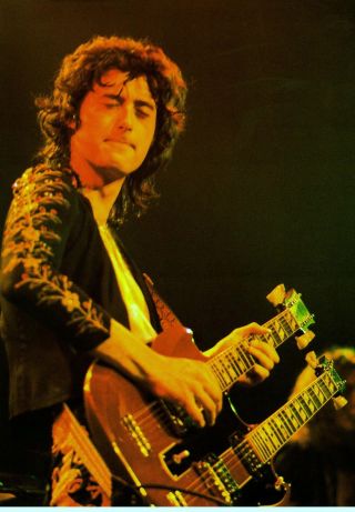 Led Zeppelin Jimmy Page Gibson Sg Guitar Live Concert 11x17 Photo Poster Print