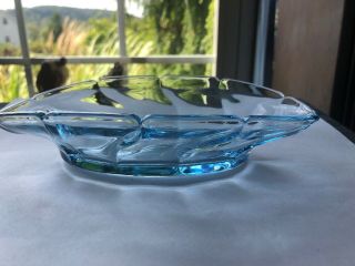 Fostoria Jamestown Blue 7 1/2” Glass Pickle Dish Bowl Exc