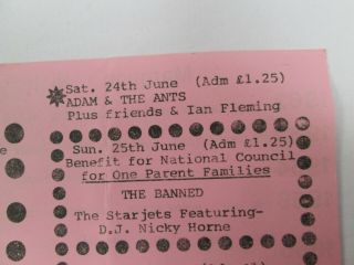 Marquee Club Listings Vintage Flyer 1978 Rezillos Chelsea Adam And The Ants Etc 4