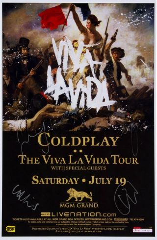 Coldplay - The Viva La Vida Signed Concert Tour Poster - Looks Great Framed