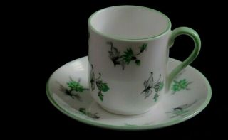 Shelley - Charm Green - Miniature Cup & Saucer Set - Made In England