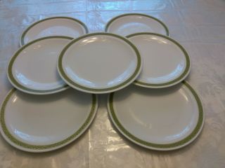 Corning Ware By Centura Lynwood Green Dinner Plates White Floral 10 3/8 " (7)