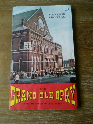 Vintage Souvenir Program Grand Ole Opry Wsm 1972 Flatt - Ritter - Acuff - Tillis