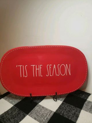Rae Dunn Red Tis The Season Platter Ll Christmas 2019 Htf