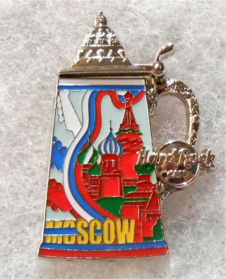 Hard Rock Cafe Moscow St Basils Cathedral Hinged Lid Beer Stein Pin 75097