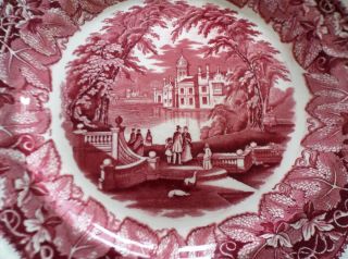 Mason ' s Vista Red Pink Serving Platter Chop Plate 14 