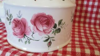 Pink Rose Teapot England Arthur Wood 6426 Decorative Porcelain White W Green 2