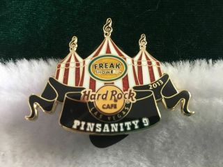 Hard Rock Cafe Pin 2013 Las Vegas Insanity 9 Red And White Freak Show Tents