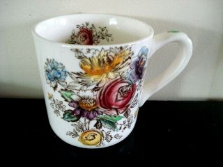 Vtg Johnson Bros.  Sheraton Coffee Mug/tea Cup Made In England Flowers/rose