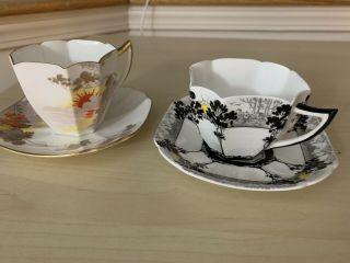 Shelley Hairlined Queen Anne Cups And Saucers.