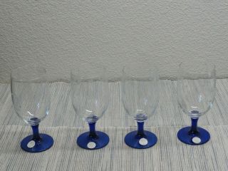 Princess House Heritage Blue Stem Iced Tea / Water Glasses Goblets -