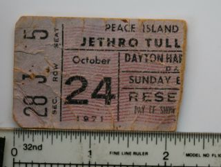 3 Jethro Tull Concert Ticket Stub October 24,  1971 The Palace Dayton Ohio