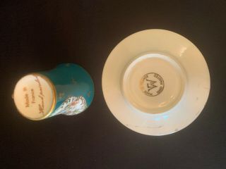 Vintage Limoges Green Demitasse Tea Cup and Saucer Gold Trim FRANCE 6