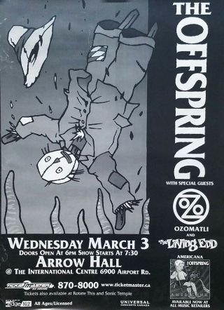 The Offspring 1998 Americana Arrow Hall Tour Promo Poster