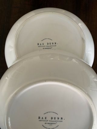 Rae Dunn – HANGRY Pasta Salad Serving Dinner Bowls - Set of 2 White Ceramic 4