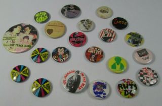 Sex Pistols The Clash Meteors Etc 21 X Vintage 1980s Badges Pins Buttons Punk