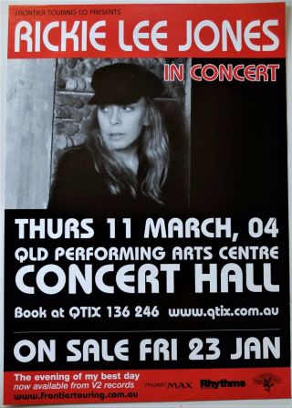 Rickie Lee Jones 2004 Poster Australian Tour Brisbane Concert 59x42cm A2 Music
