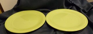 2 Vintage Fiesta Chartreuse 9 1/2 " Lunch/dinner Plates