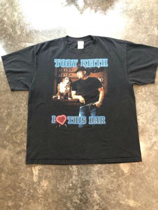 Toby Keith " I Love This Bar " Black T - Shirt Size Xl 2003 " Shock 