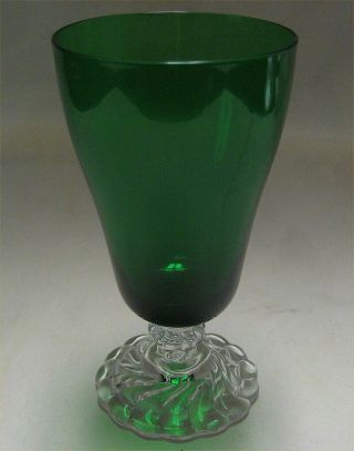 Fostoria Crystal W Empire Green Colonial Dame Elegant Pressed Glass Juice Glass