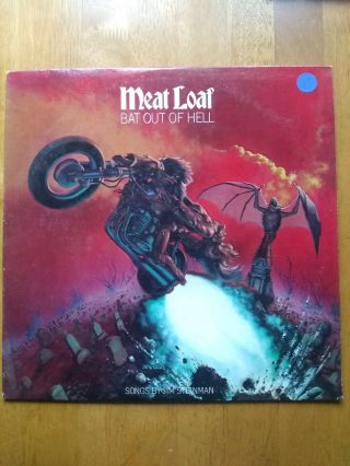 Vtg Meatloaf Rare 1st Pressing 1977 Vinyl Lp Debut Bat Out Of Hell