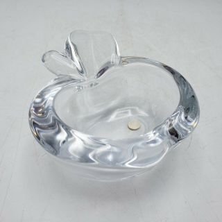 Vintage Vannes Le Chatel France French Crystal Art Glass Apple Bowl 4 "