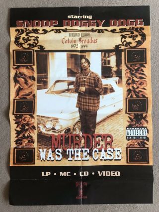 Vintage Snoop Dogg ‘murder Was The Case’ Gangsta Rap Promo Orig.  Poster 1994.