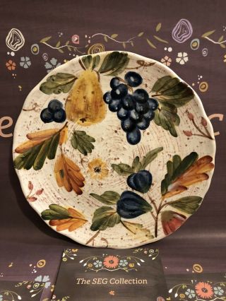 Certified International Pamela Gladding,  " Fruit " Decorative Dinner Plate,  11 In.