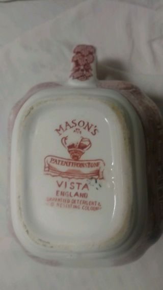 Masons Ironstone Square Fan Vista Pink Creamer 7