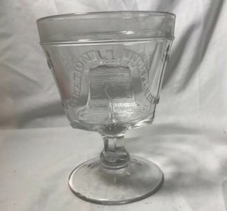 1876 Antique EAPG Pattern Glass Liberty Bell Centenial Gillinder Open Sugar Bowl 3
