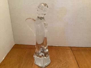 Vintage 8” Signed Fm Ronneby Sweden Clear Art Glass Crystal Angel