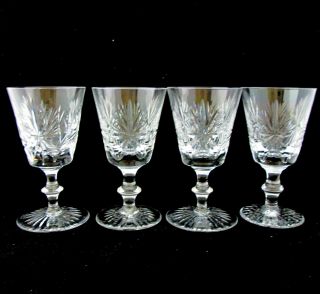 4 Edinburgh Crystal Sherry/small Wine Glasses,  Star Of Edinburgh,  Ec