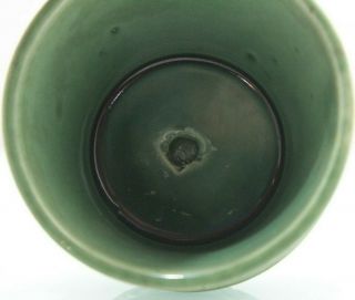 Vintage McCoy Art Pottery Large Green Greek Key & Dots Flower Pot Planter Vase 4