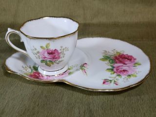 Royal Albert Bone China Tea Cup And Snack Saucer Plate American Beauty