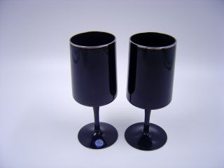 LENOX Venture Black Platinum Crystal Water Wine Glass 7 