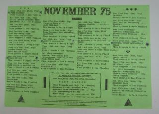 Marquee Club Vintage Punk Flyer 1975 Lemmys Motorhead Judas Priest Others