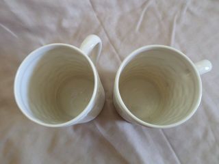 2 Belleek Ireland coffee mugs top of the morning,  Irish roots basketweave clover 7