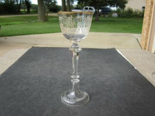 Old Moser Crystal Wine Glass Goblet 8.  5 Tall