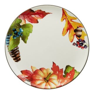 Better Homes Gardens Stoneware Botanical Leaves Autumn Fall Dinner Plate Two