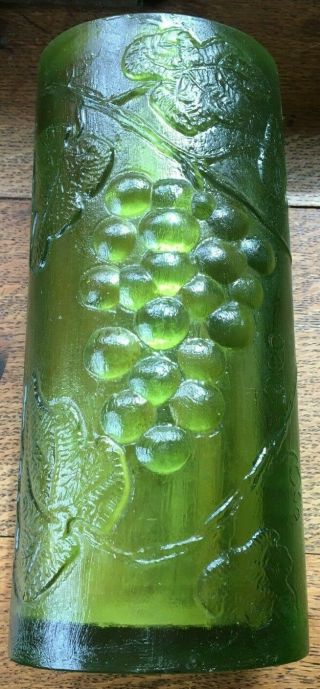 signed Sascha B (Brastoff) Vase green leaf & grape mid century resin 3