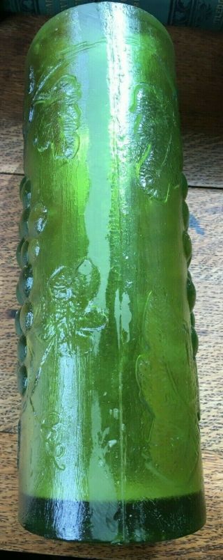 signed Sascha B (Brastoff) Vase green leaf & grape mid century resin 4