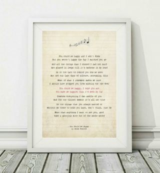 234 Snow Patrol - You Could Be Happy - Song Lyric Art Poster Print - Sizes A4 A3