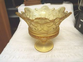 Vintage Yellow Crown Footed Compote/bowl Fostoria?